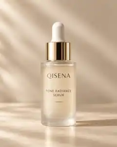 QISENA Tone Radiance Serum premium skincare concept